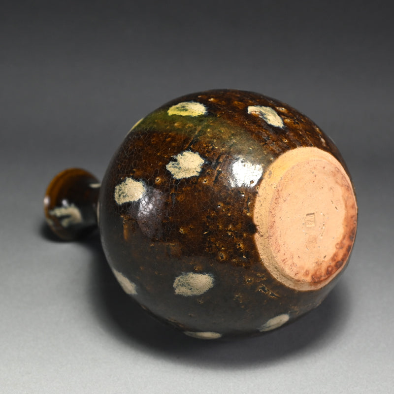 Beautiiful Mingei Vase by Rakutogama ー楽久登窯 西村 昌光 "鉄釉藁灰釉打掛 花器"