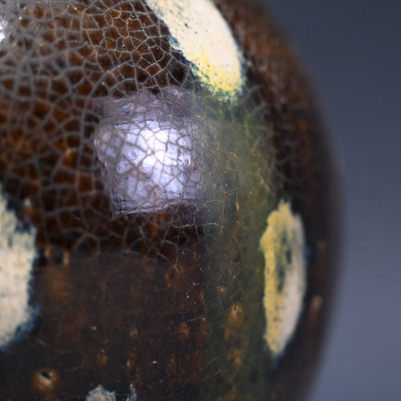 Beautiiful Mingei Vase by Rakutogama ー楽久登窯 西村 昌光 "鉄釉藁灰釉打掛 花器"