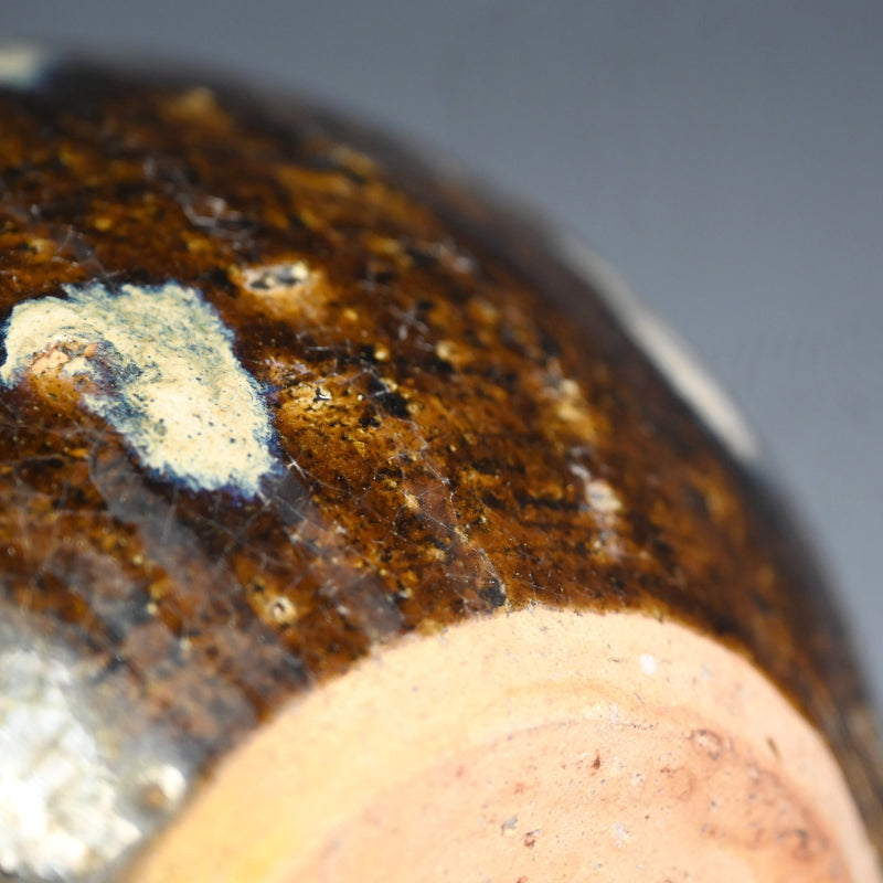 Beautiiful Mingei Vase by Rakutogama ー楽久登窯 西村 昌光 "鉄釉藁灰釉打掛 花器"