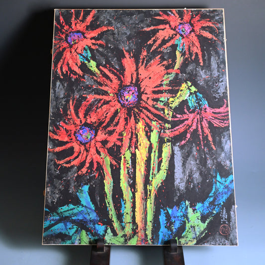Framed Painting, Red Flowers ーのむら 清六 "赤き花"