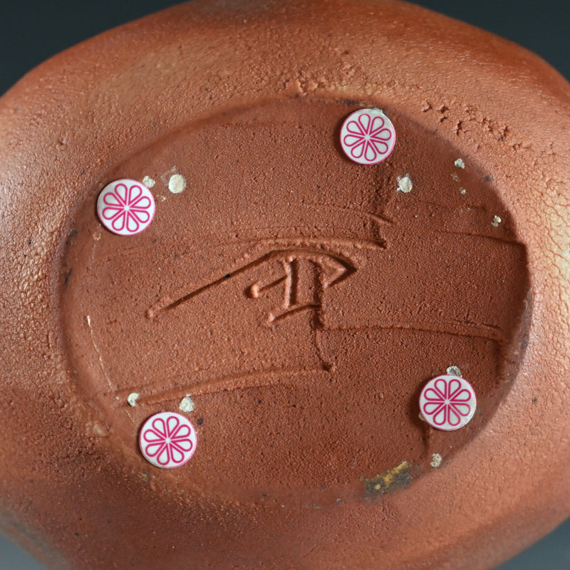 Huge Manyosai Flower Vase ー"万葉彩志野桜紋扁壺"