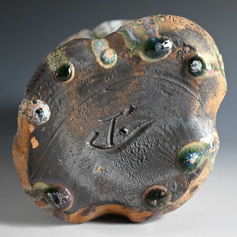Manyosai Vase ー林 正太郎 "万葉彩耳付花生"