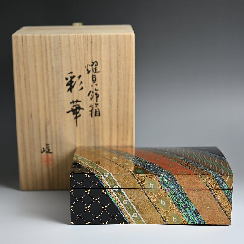 Brocade Pattern Lacquer Boxー服部 峻昇 “耀貝飾箱 彩華”