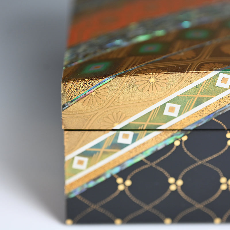 Brocade Pattern Lacquer Boxー服部 峻昇 “耀貝飾箱 彩華”