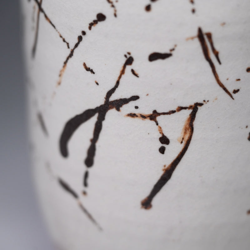 Classic Vase by Sodeisha Member ー山田 光 “白化粧 鉄繪 花入”