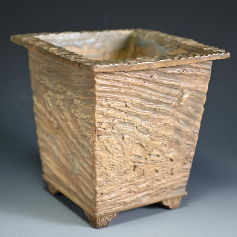 Akahadayaki Uekibachi Edo p. Bonsai pot ー奥田木白 “赤膚焼 植木鉢”