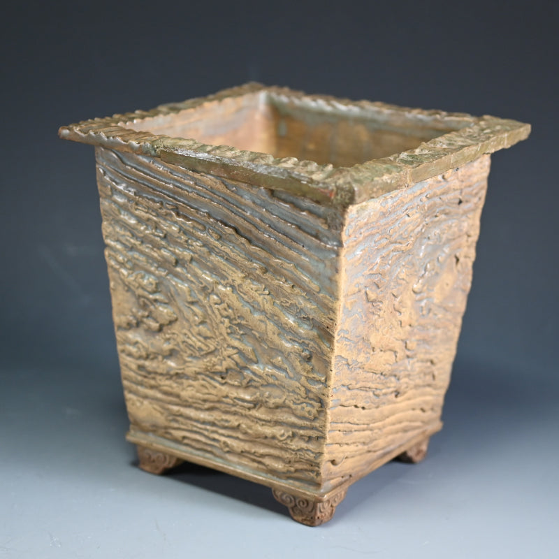 Akahadayaki Uekibachi Edo p. Bonsai pot ー奥田木白 “赤膚焼 植木鉢”