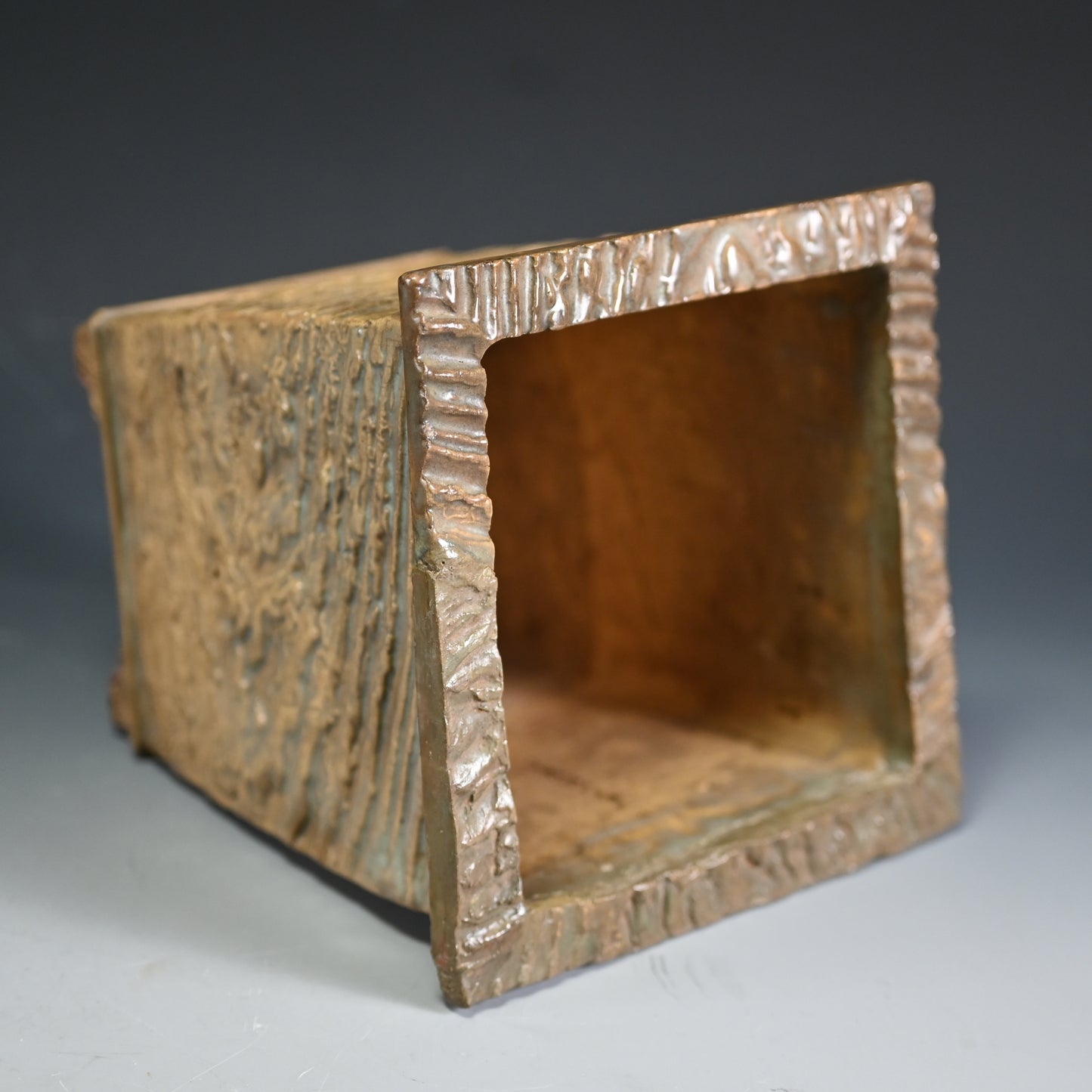 Akahadayaki Uekibachi Edo p. Bonsai pot ー奥田木白 “赤膚焼 植木鉢”