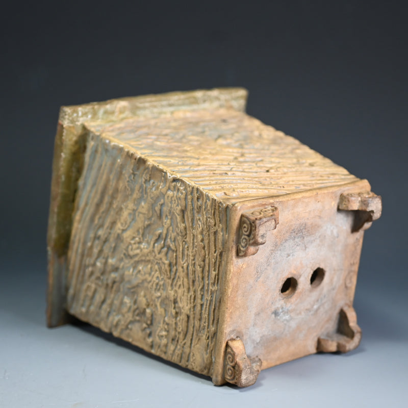 Akahadayaki Uekibachi Edo p. Bonsai pot ー奥田木白 “赤膚焼 植木鉢”