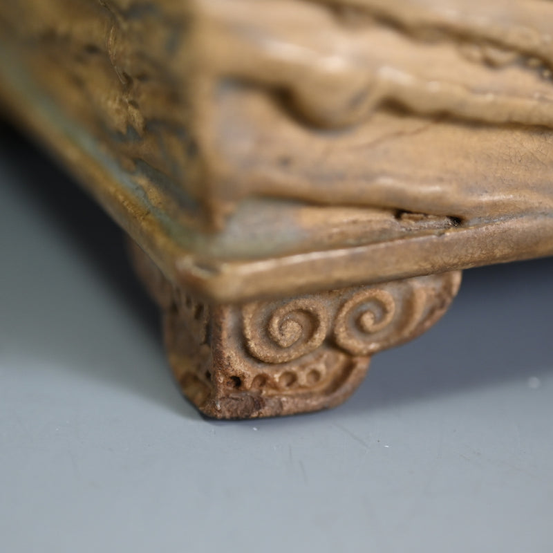 Akahadayaki Uekibachi Edo p. Bonsai pot ー奥田木白 “赤膚焼 植木鉢”