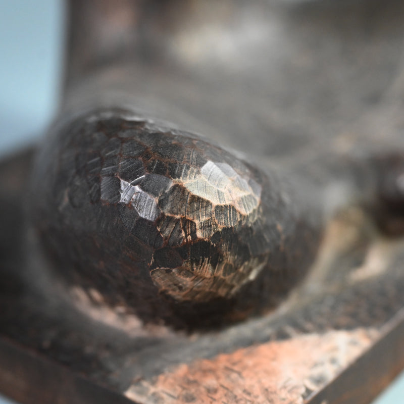 Signed Japanese Taisho p. Carved Wood Okimono, Man w/ flute