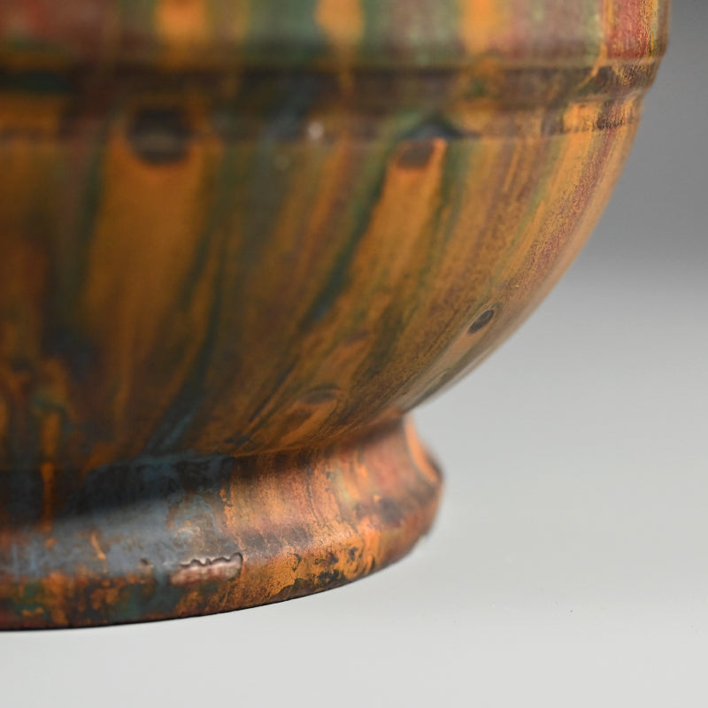 Antique Japanese Ceramic Vase Imitating Chinese Bronze Ware