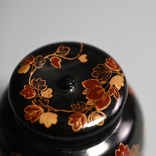 Exquisite Antique Japanese Lacquer Cha-Tsubo Tea Jar ー高台時蒔絵漆茶壺