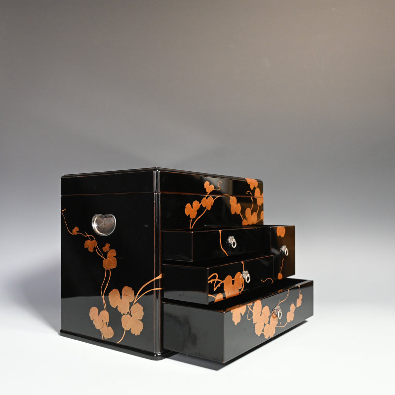 Black Lacquered Cabinet with Maki-e Vines