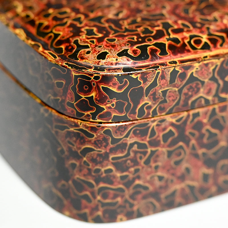 Antique Japanese Tsugaru Lacquer Box w/ Tray