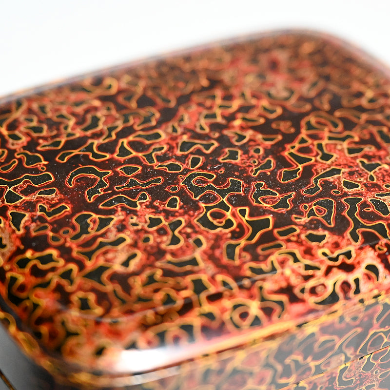 Antique Japanese Tsugaru Lacquer Box w/ Tray