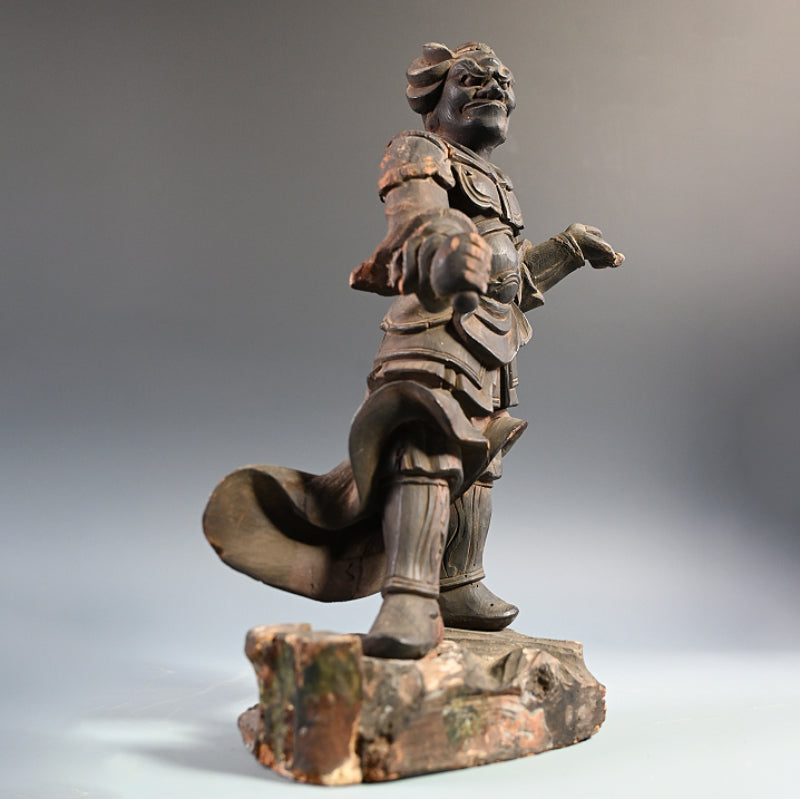 Antique Japanese Carved Wooden Buddhist Image, Junishinzo