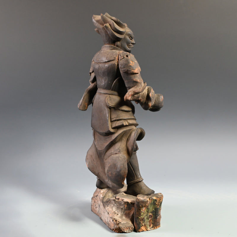 Antique Japanese Carved Wooden Buddhist Image, Junishinzo