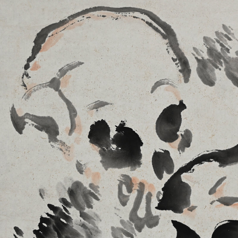 Meiji period Scroll, Skulls among the weeds ー獅子門 一味庵
