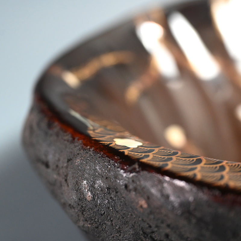 Edo period Shell Shaped Lacquer Wooden Bowl