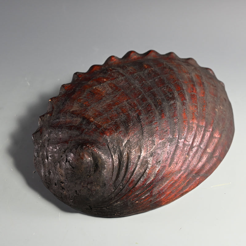 Edo period Shell Shaped Lacquer Wooden Bowl