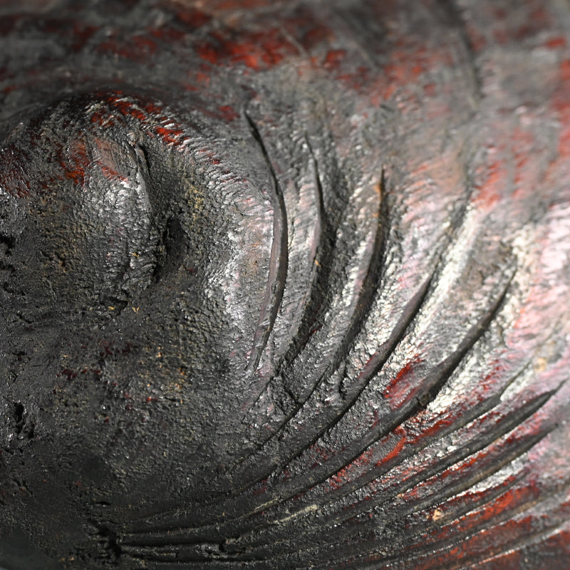 Edo period Shell Shaped Lacquer Wooden Bowl