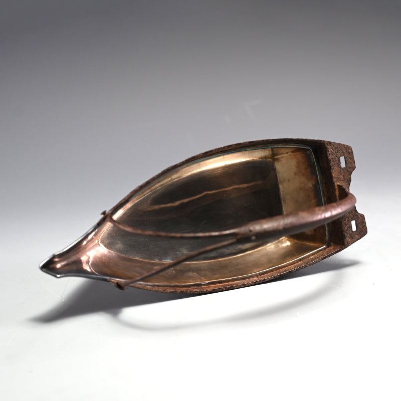 Antique Japanese Iron Boat Shaped Sake Server