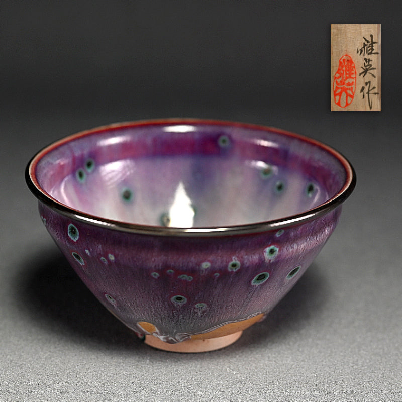 Kujaku Tenmoku Chawan Tea Bowl ー松山 雅英 "孔雀天目"