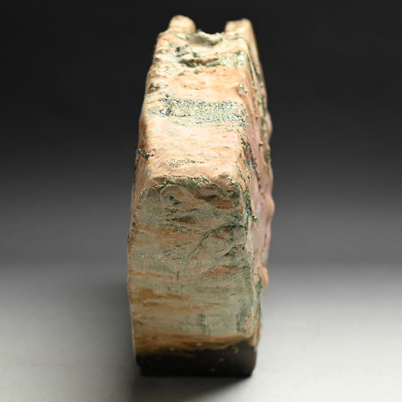 Contemporary Manyosai Ceramic Vase ー林 正太郎 "万葉彩扇面花器"