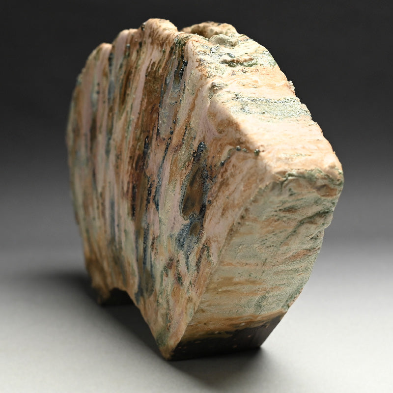 Contemporary Manyosai Ceramic Vase ー林 正太郎 "万葉彩扇面花器"