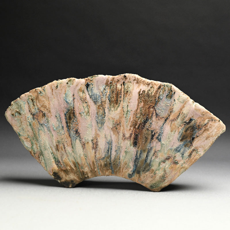 Contemporary Manyosai Ceramic Vase ー林 正太郎 "万葉彩扇面花器"