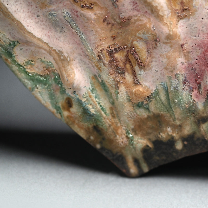 Contemporary Manyosai Ceramic Vase ー林 正太郎 "万葉彩扇面花器"