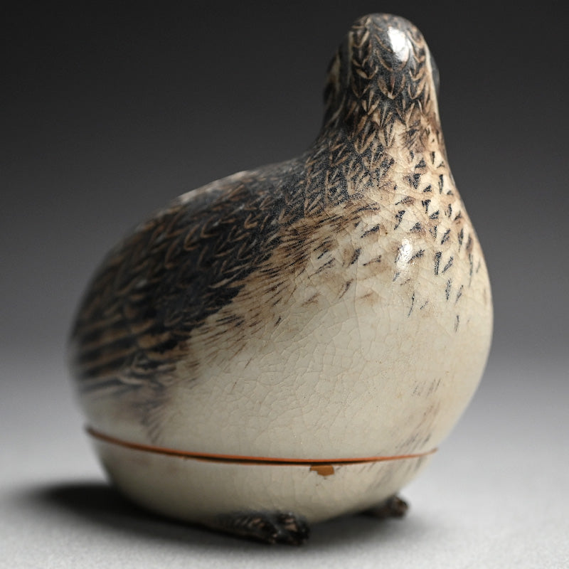 Miyagwa (Makuzu) Kozan Quail Koro Incense Burner ー宮川 香山 "仁清写 鶉 香爐"