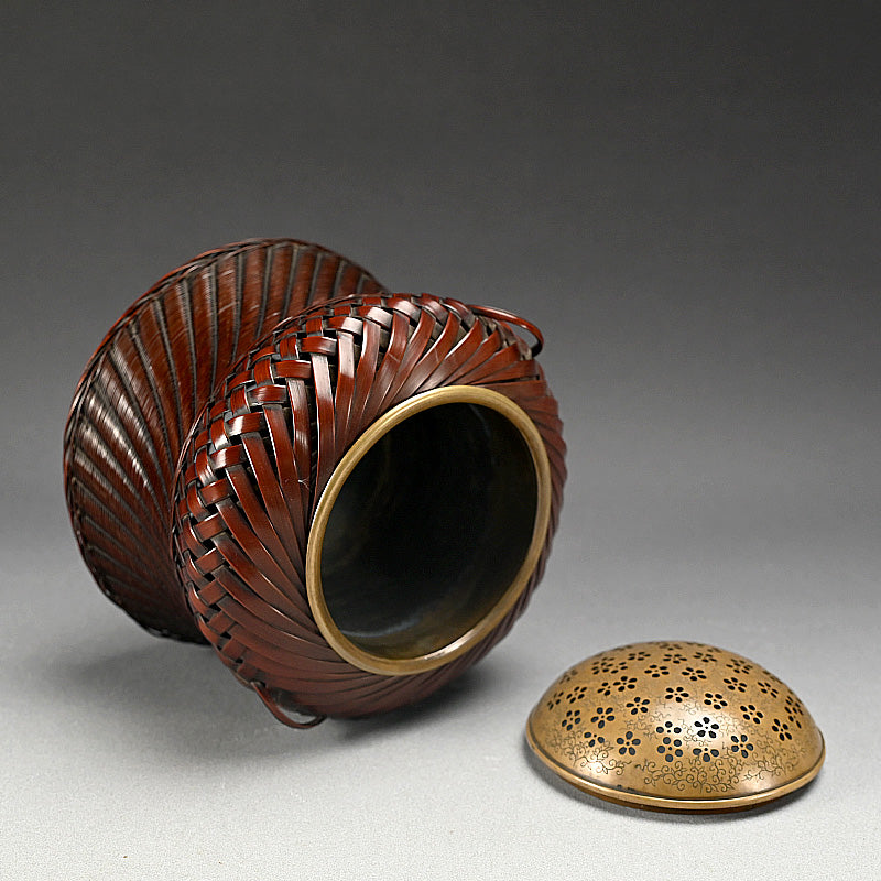 Bamboo Basket Koro Incense Burner