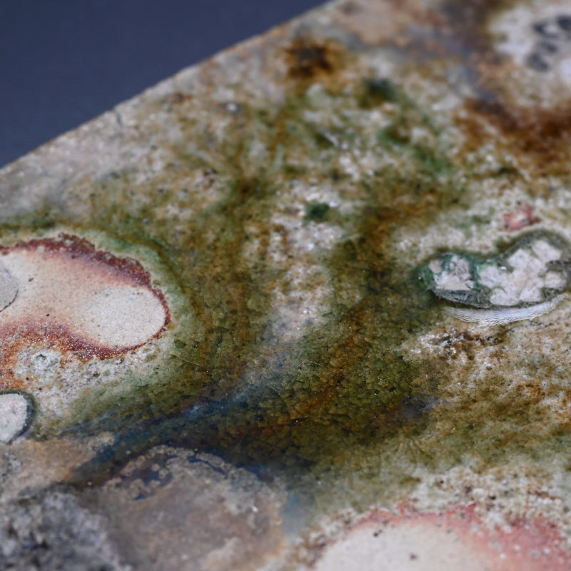 Dramatic Heavy Shigaraki Pottery Slab ー藤本 秀 "信楽 陶盤"