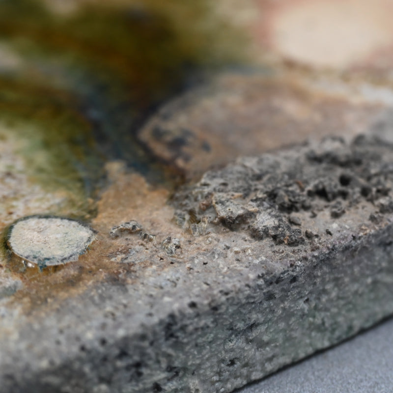 Dramatic Heavy Shigaraki Pottery Slab ー藤本 秀 "信楽 陶盤"