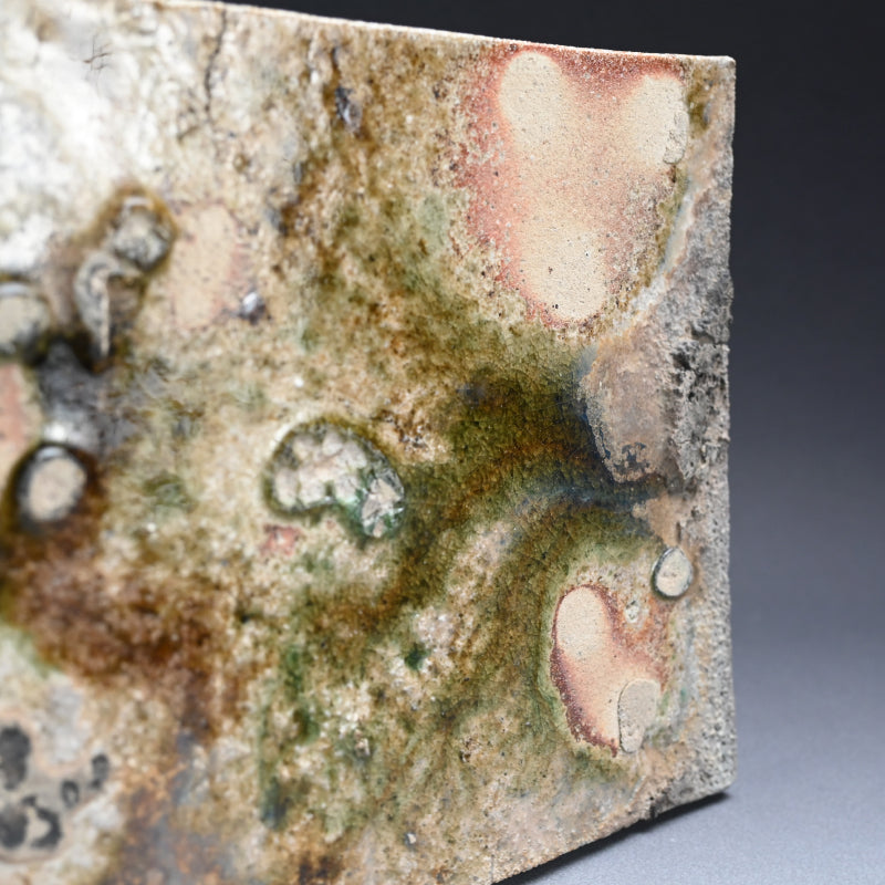 Dramatic Heavy Shigaraki Pottery Slab ー藤本 秀 "信楽 陶盤"