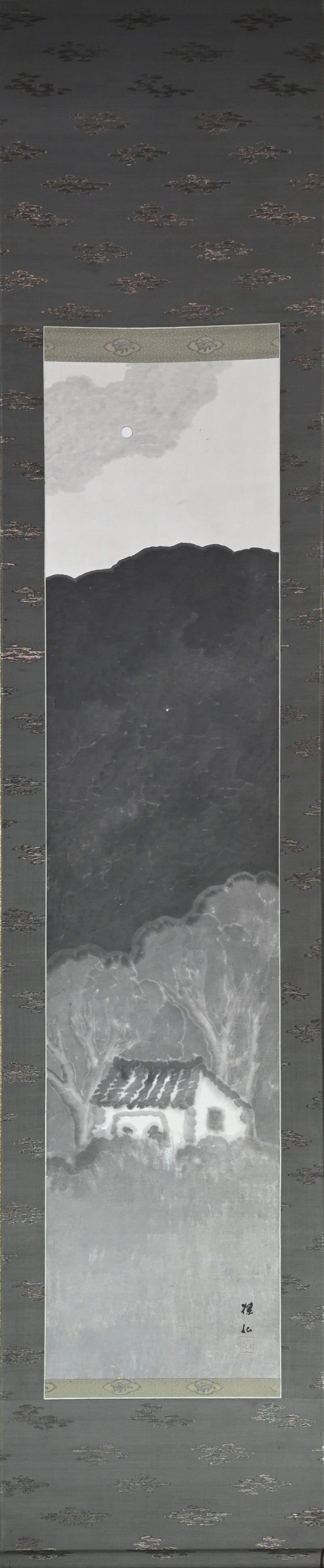 Antique Japanese Taisho period Painting, Hirai Baisenー平井 楳仙 "山荘二月"
