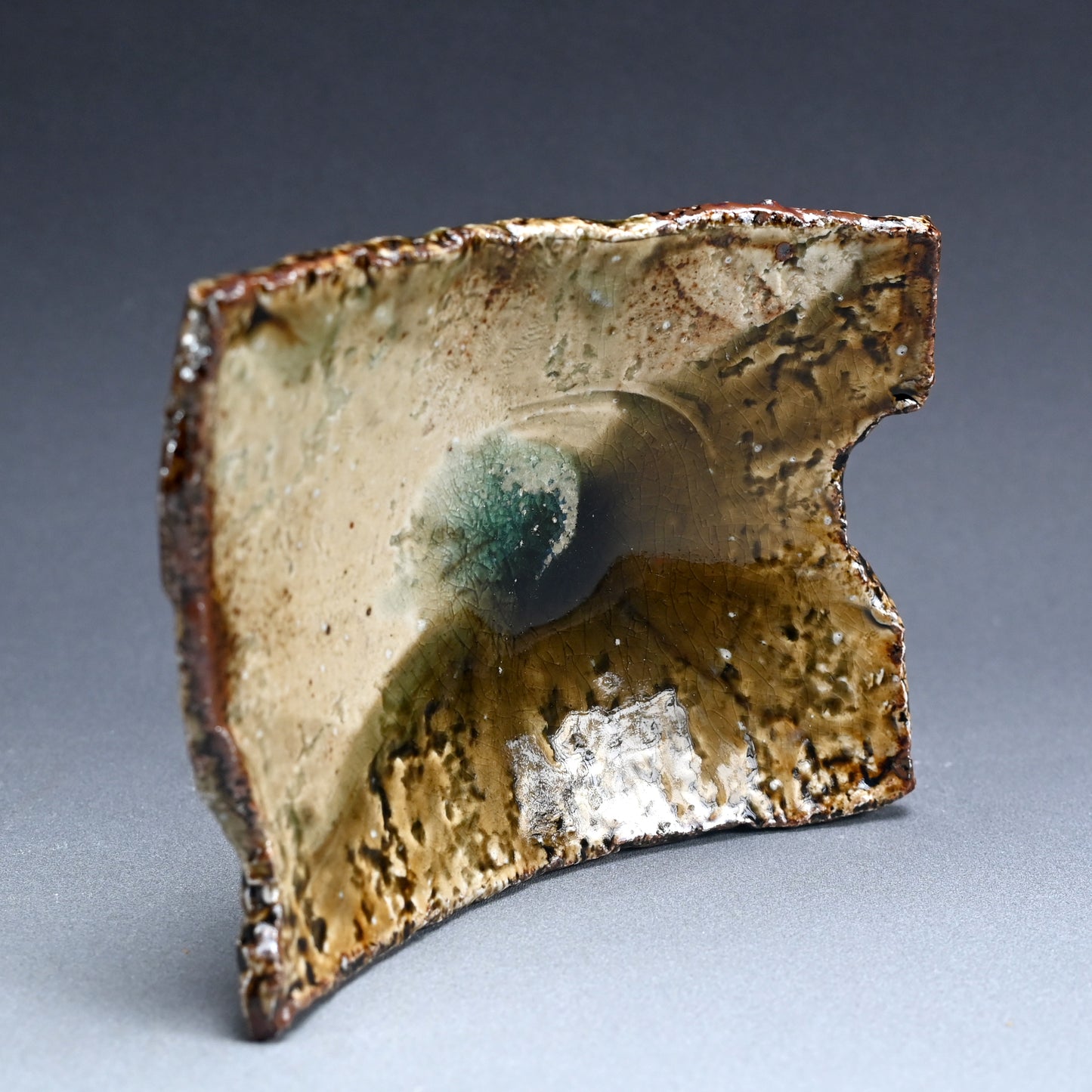Slab Plate in Molten Ash by Iga Master ー新 学 "伊賀 長方皿"