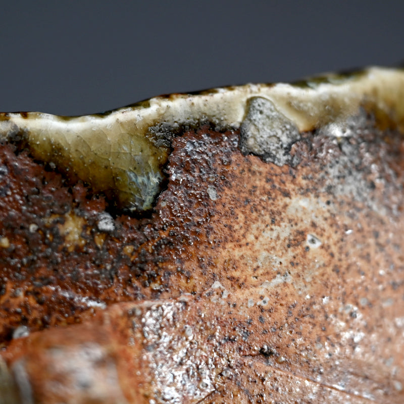 Slab Plate in Molten Ash by Iga Master ー新 学 "伊賀 長方皿"