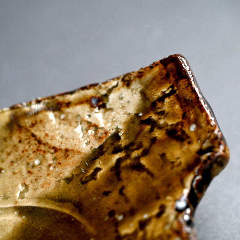 Slab Plate in Molten Ash by Iga Master ー新 学 "伊賀 長方皿"
