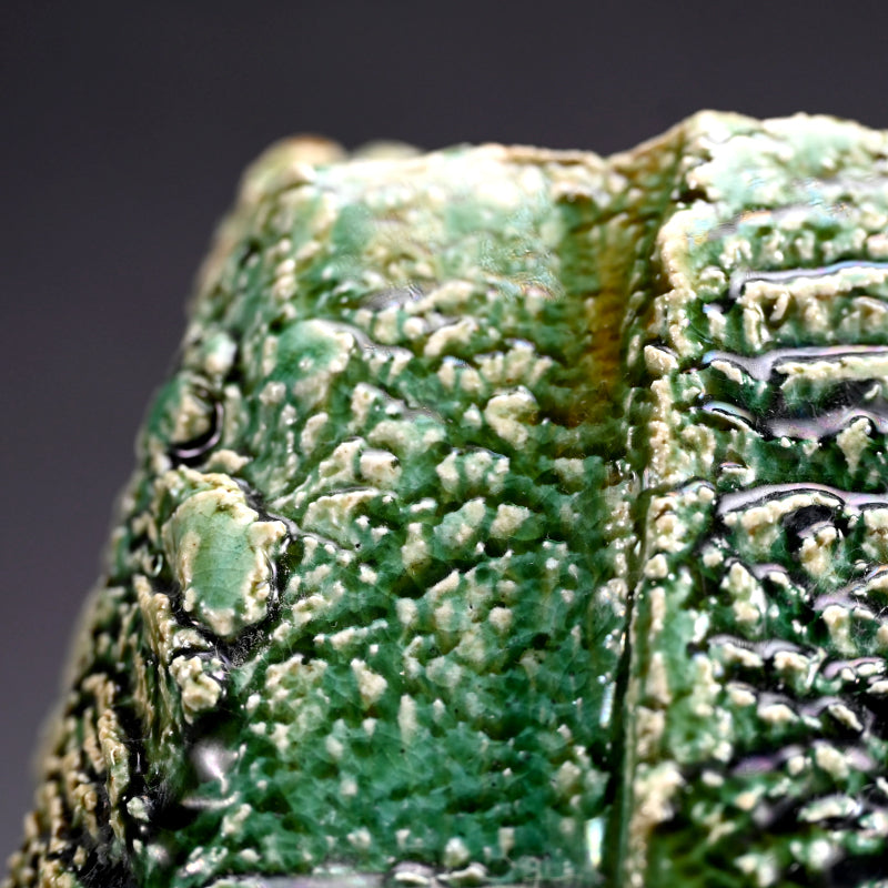 Stellar Riven Clay Oribe Vase ー"織部花器"