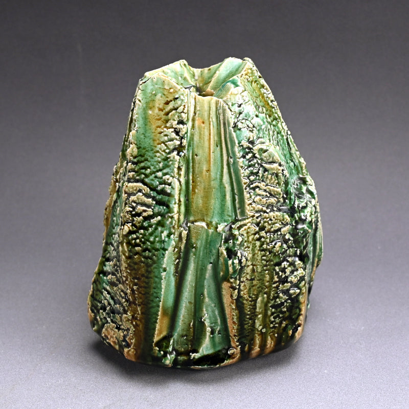 Stellar Riven Clay Oribe Vase ー"織部花器"