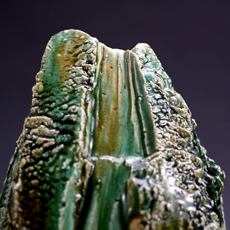 Stellar Riven Clay Oribe Vase ー"織部花器"