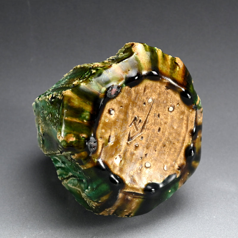 Stellar Riven Clay Oribe Vase ー"織部花器"