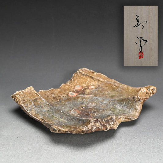 Spectacular Iga Shinogi Dish ー新 学 "伊賀 鎬皿"