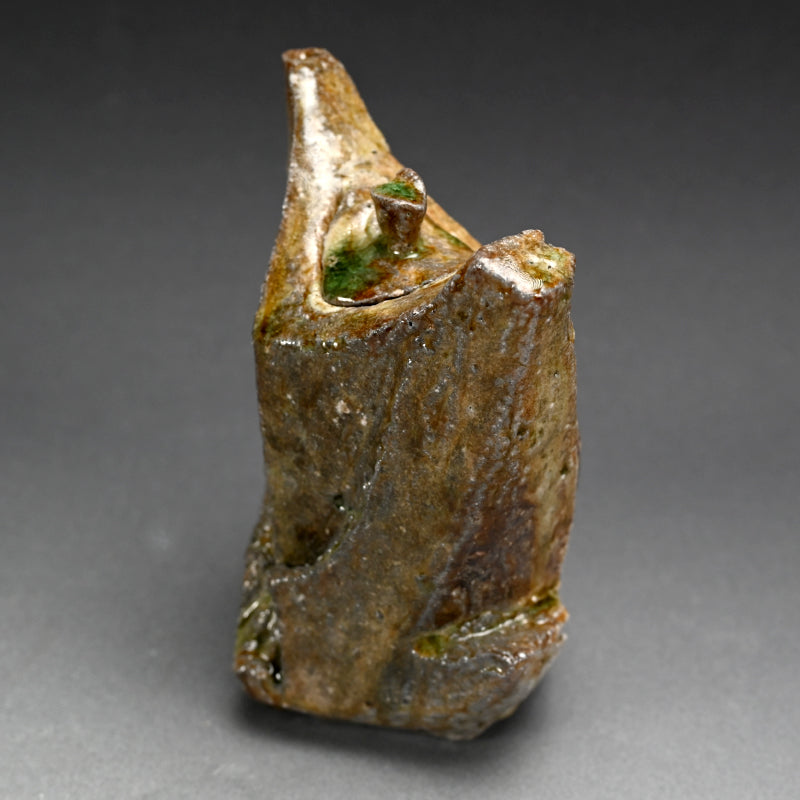 Unusual Shinogi Lidded Vase ー新 学 "伊賀 鎬水注花器"