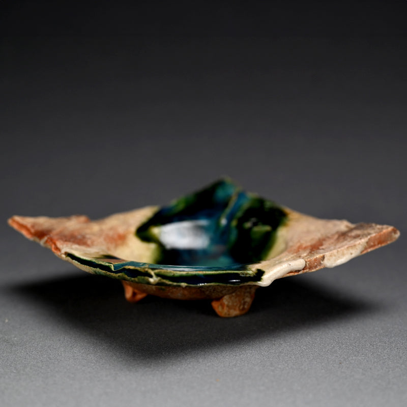 5 pc Oribe Glazed Dish Set ー新 学 "織部 深皿五客揃"
