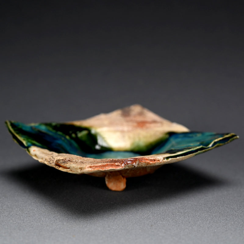 5 pc Oribe Glazed Dish Set ー新 学 "織部 深皿五客揃"