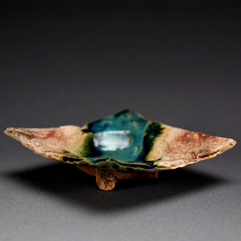 5 pc Oribe Glazed Dish Set ー新 学 "織部 深皿五客揃"